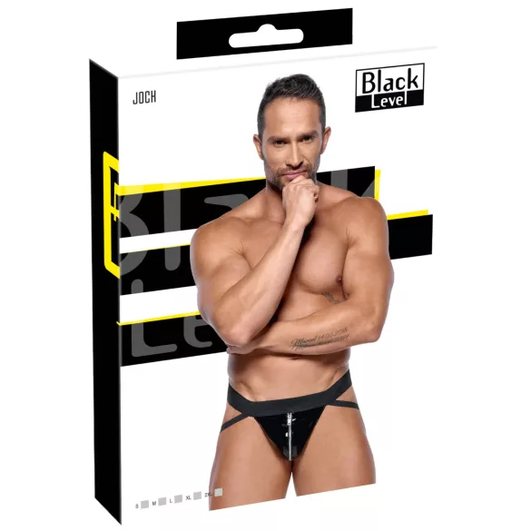 Black Level - miesten jockstrap vetoketjulla - musta - M