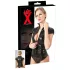 LATEX - naisten lyhythihainen lateksipaita vetoketjulla - musta - XL