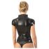 LATEX – vetoketjullinen, lyhythihainen naisten paita (musta) - 2XL