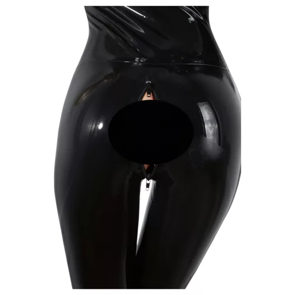 LATEX - naisten catsuit pitkähihainen - musta - 2XL