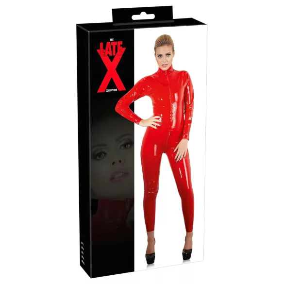 Latex - naisten kokopuku pitkähihainen - punainen - S