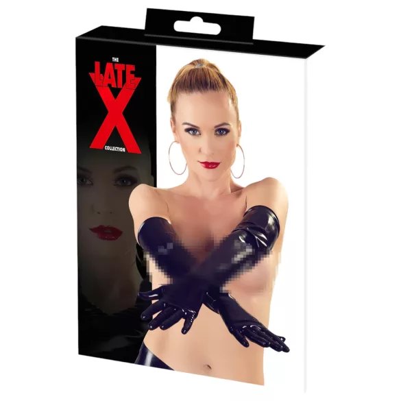 LATEX - unisex pitkä käsineet - musta - L