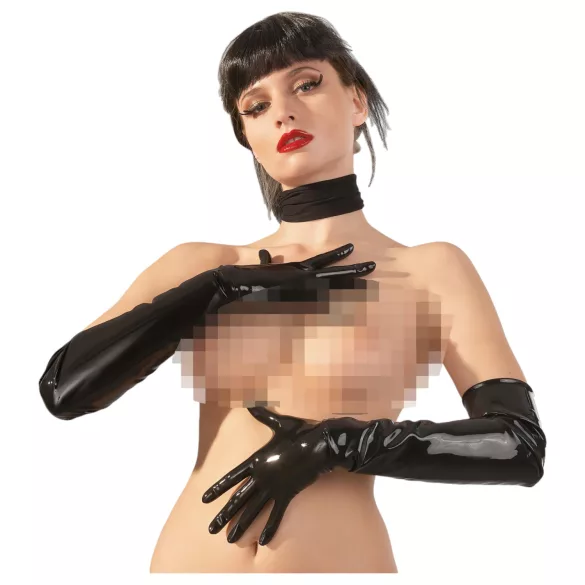 LATEX - unisex pitkä käsineet - musta - L