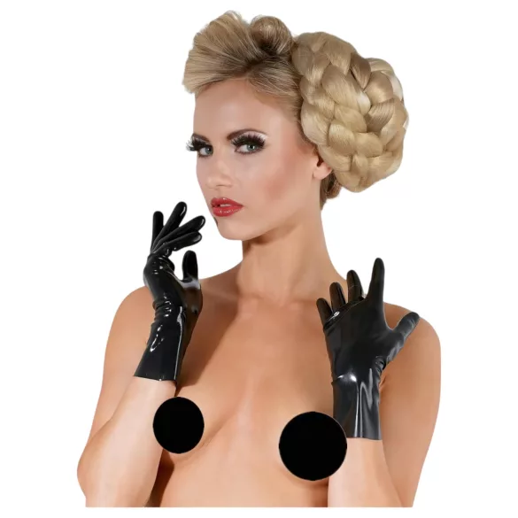 LATEX - lyhyt unisex käsineet - musta
