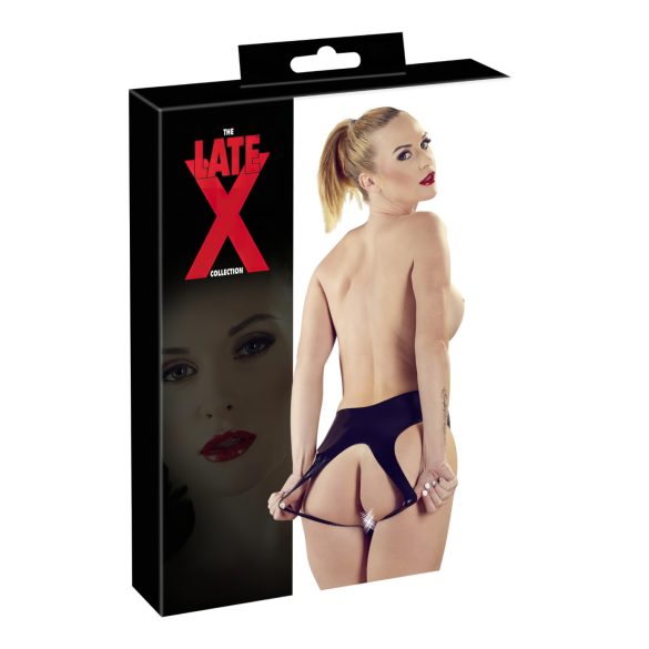 LATEX - täysin avonaiset naisten alushousut - musta (S-L)