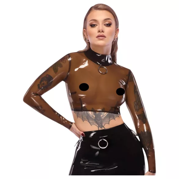 LATEX - läpinäkyvä lateksipaita - musta