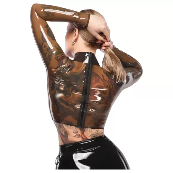 LATEX - läpinäkyvä lateksipaita - musta