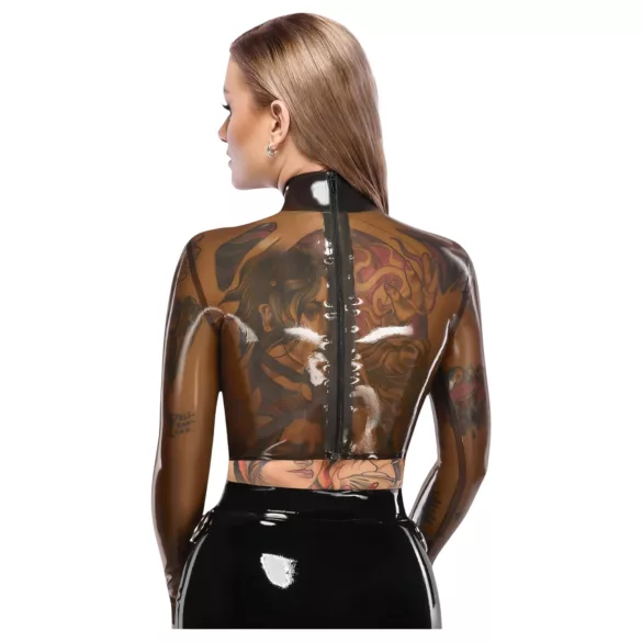 LATEX - läpinäkyvä lateksipaita - musta