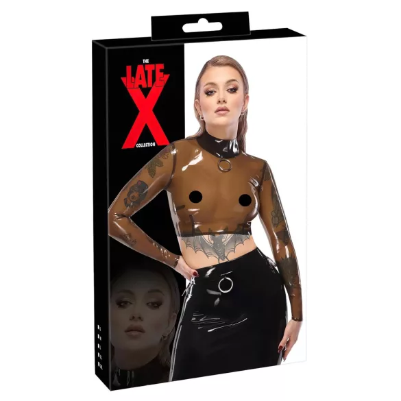 LATEX - läpinäkyvä lateksipaita - musta