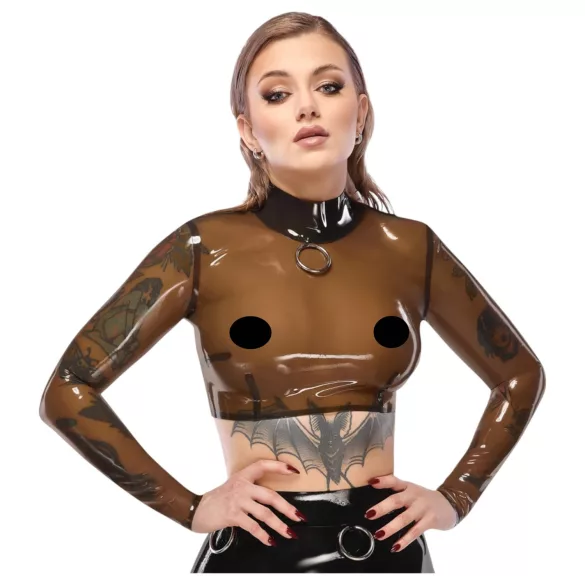 LATEX - läpinäkyvä lateksipaita - musta - M