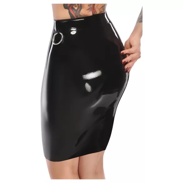 LATEX - lateksi midihame (musta) - L