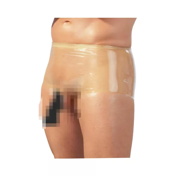 Latex - miesten bokserit peniskotelolla - luonnollinen - L/XL