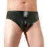 LATEX - miesten alushousut sisäisellä penisdildolla - lateksi musta - L