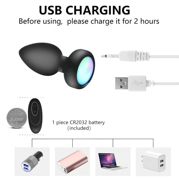 Mrow - anaalivibraattori radio-ohjaus valo musta