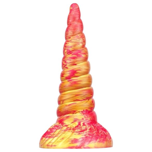 Metallinen anaalidildo - yksisarvinen - 17cm (pinkki-kulta)