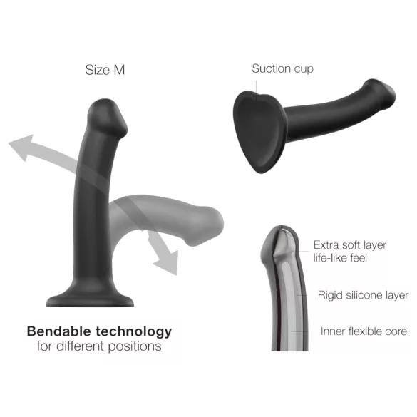 Strap-on-me - kaksoiskerros dildo - musta
