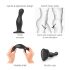 Strap-on-me Curvy L - aaltoileva, imukupilla varustettu dildo (musta)