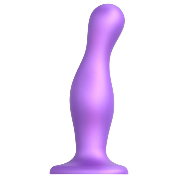Strap-on-me Curvy L - aaltoileva, imukupilla varustettu dildo (violetti)