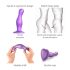 Strap-on-me Curvy L - aaltoileva, imukupilla varustettu dildo (violetti)