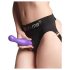 Strap-on-me Curvy L - aaltoileva, imukupilla varustettu dildo (violetti)