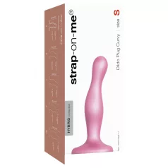   Strap-on-me Curvy S - aaltokuvioitu, imukupilla varustettu dildo (pinkki)