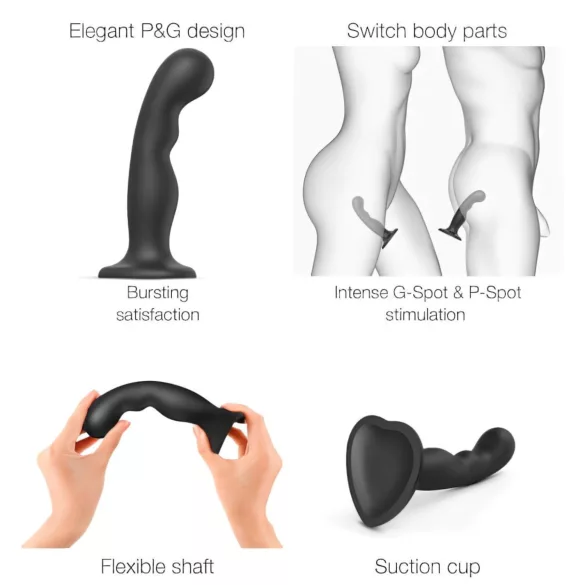 Strap-on-me - dildovarsi imukupilla - taipuisa - musta
