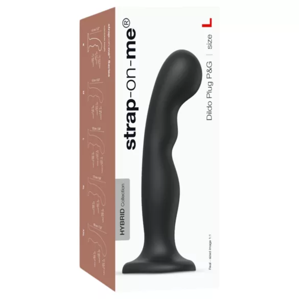 Strap-on-me - dildo - taipuisa, imukupilla - musta - P&G L