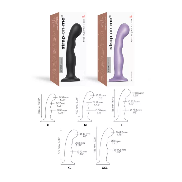 Strap-on-me - dildo - taipuisa, imukupilla - musta - P&G L