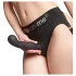 Strap-on-me - dildo - taipuisa, imukupilla - musta - P&G L