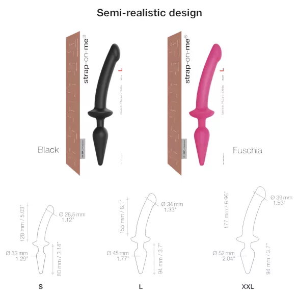 Strap-on-me Switch puolirealistinen XXL - 2-in-1 dildo (vaaleanpunainen)