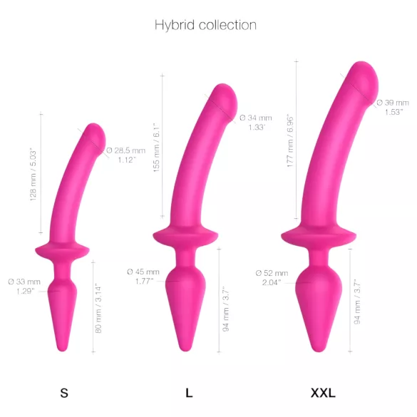 Strap-on-me Switch puolirealistinen XXL - 2-in-1 dildo (vaaleanpunainen)