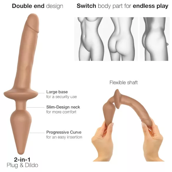 Strap-on-me Switch Realistic L - 2-in-1 silikonidildo (nude)