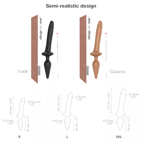Strap-on-me Switch Realistic L - 2-in-1 silikonidildo (nude)