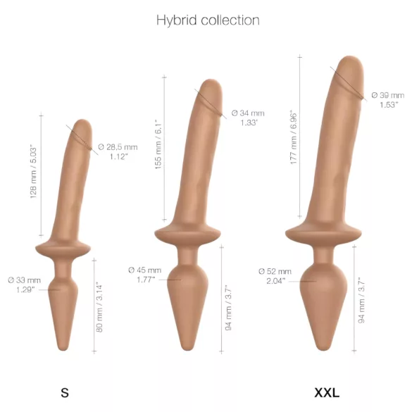 Strap-on-me Switch Realistic L - 2-in-1 silikonidildo (nude)