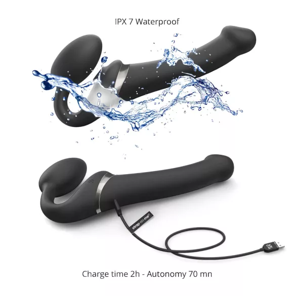 Strap-on-me S - strap-on vibratori - paineaalto - musta