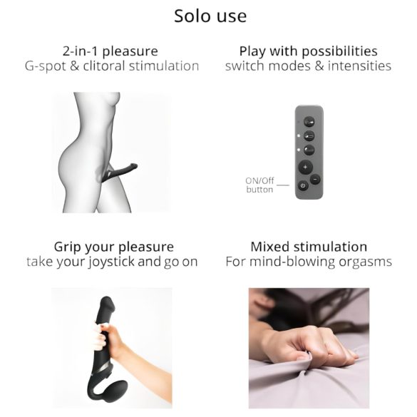 Strap-on-me - kiinnitettävä vibrattori ilmapulssi - musta M