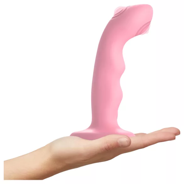 Strap-on-me M - vedenkestävä, värisevä G-pistevibraattori (pinkki)