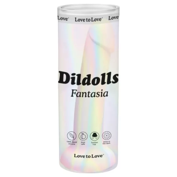 Dildolls Fantasia - imukupillinen silikonidildo (raidallinen)