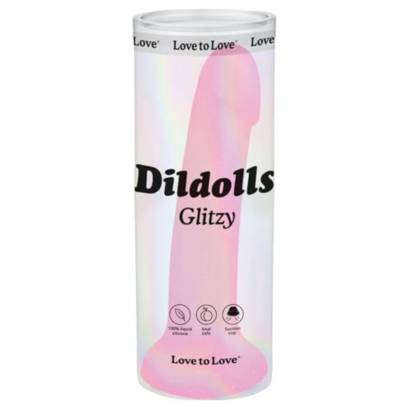 Dildolls Glitzy - Vaalea pinkki imukuppidildo silikonista