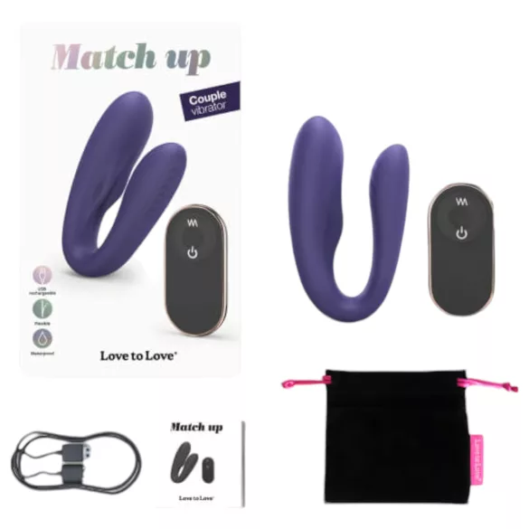 Love to Love Match up - parivibraattori - ladattava, kaukosäädin - violetti