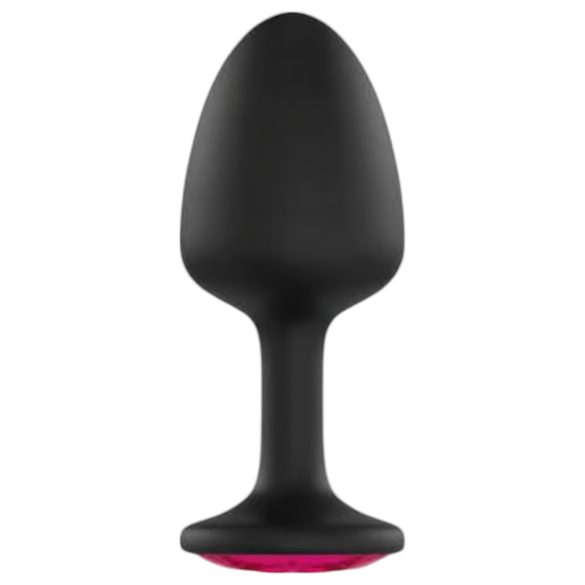 Dorcel Geisha Plug Ruby M - Pinkki kivetty anaalitappi (musta)