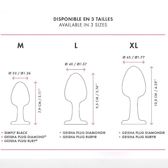 Dorcel - anustappi - pinkki kivi - keskikoko - musta