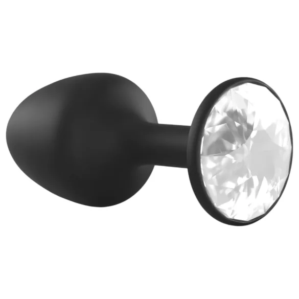 Dorcel Geisha Plug Diamond XL - musta anustappi valkoisella kivellä