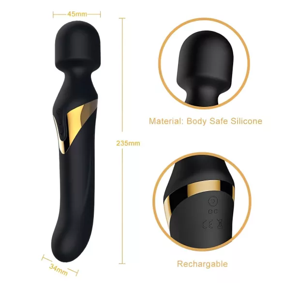 Dorcel - 2in1 vibraattori ja hieroja - kaksitoiminen - musta