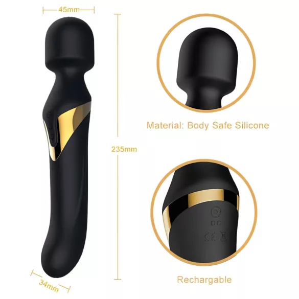 Dorcel - 2in1 vibraattori ja hieroja - kaksitoiminen - musta