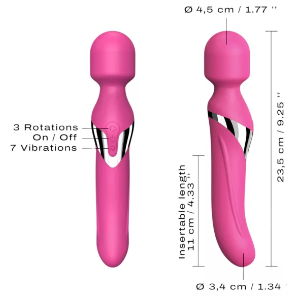 Dorcel Dual Orgasms - akullinen, 2-in-1 hierontavibraattori (pinkki)