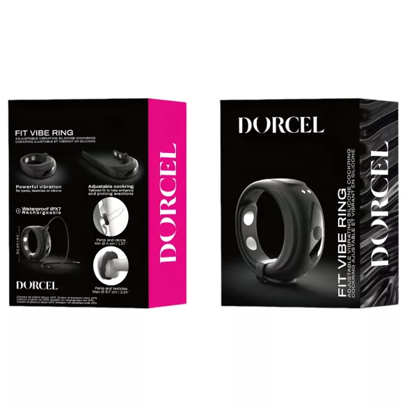 Dorcel - värisevä, säädettävä penisrengas (musta)
