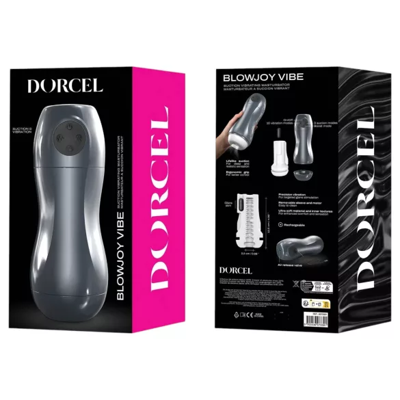 Dorcel Blowjoy Vibe - imevä ja värisevä akkukäyttöinen masturbaattori (harmaa)