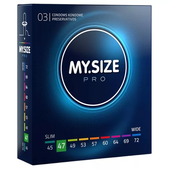 My.Size PRO - yksilöllisen koon kondomi - 47 mm (3 kpl)
