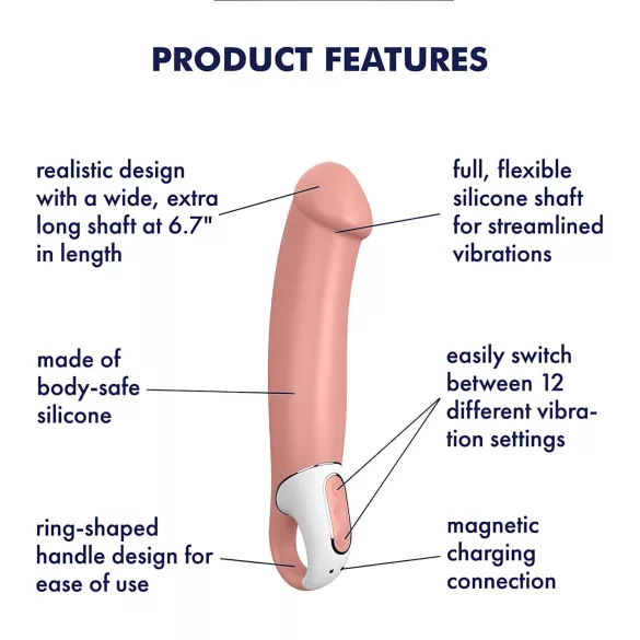 Satisfyer Master - vibraattori - vedenkestävä, ladattava - luonnonväri